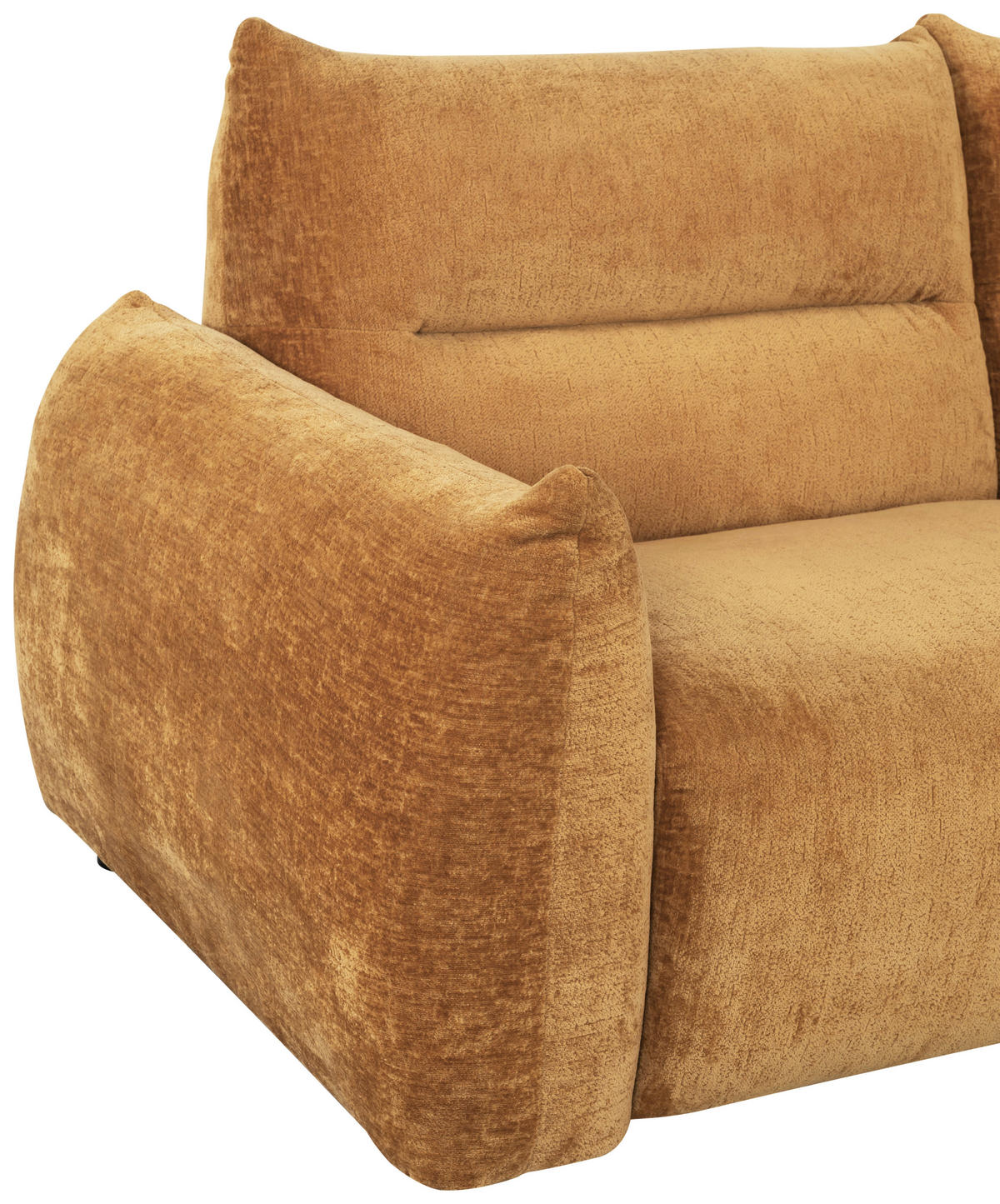 2-SITZER-SOFA Chenille Goldfarben  - Goldfarben/Schwarz, MODERN, Kunststoff/Textil (216/89/92cm) - MID.YOU