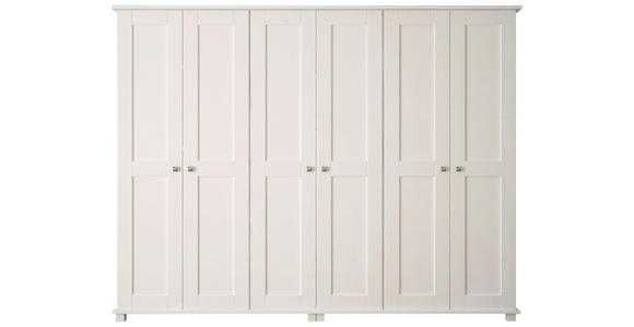 KLEIDERSCHRANK in teilmassiv Kiefer Weiß - Weiß, LIFESTYLE, Holz/Holzwerkstoff (230/190/60cm) - Hom`in