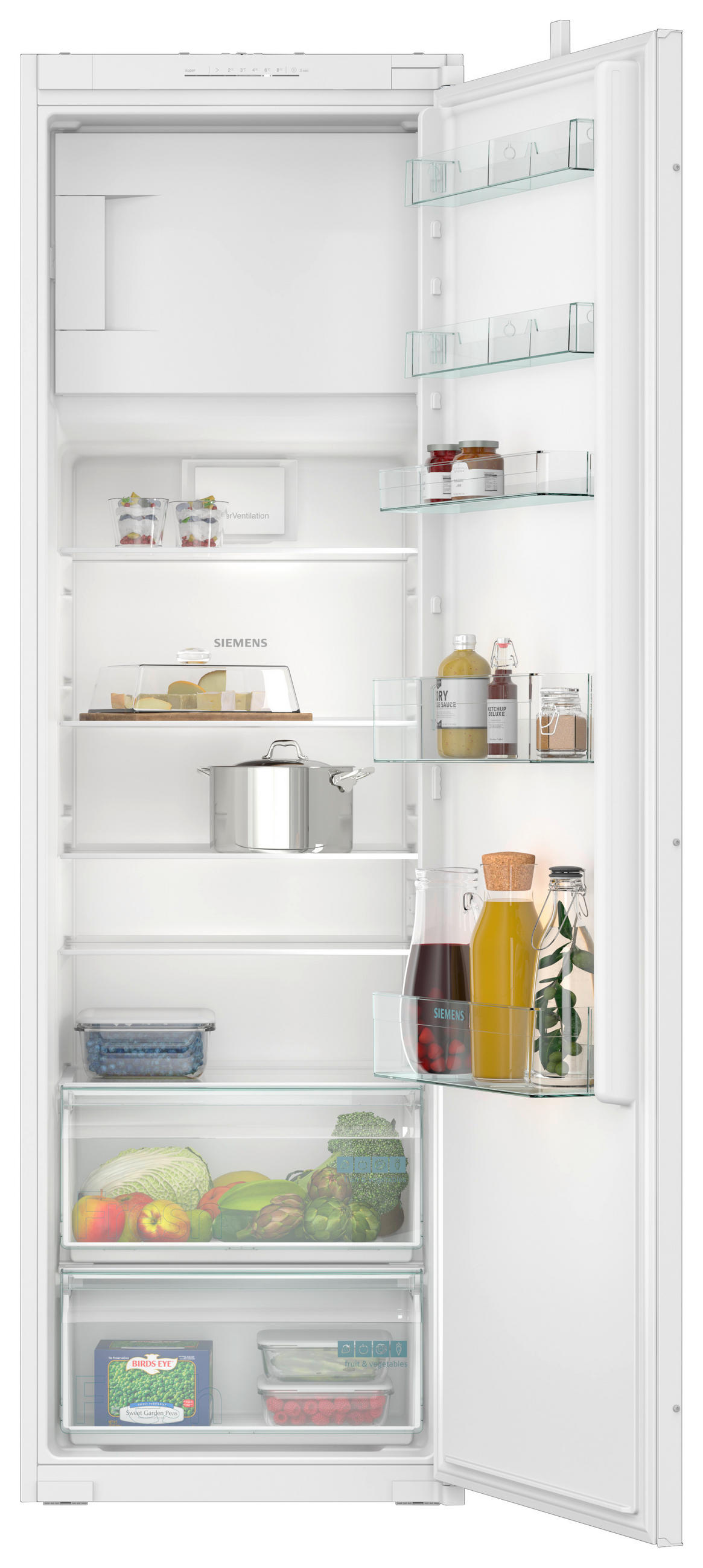 KÜHLSCHRANK 54,1/177,2/54,8 cm KI82LNSE0  - Weiß, Basics, Glas/Metall (54,1/177,2/54,8cm) - Siemens