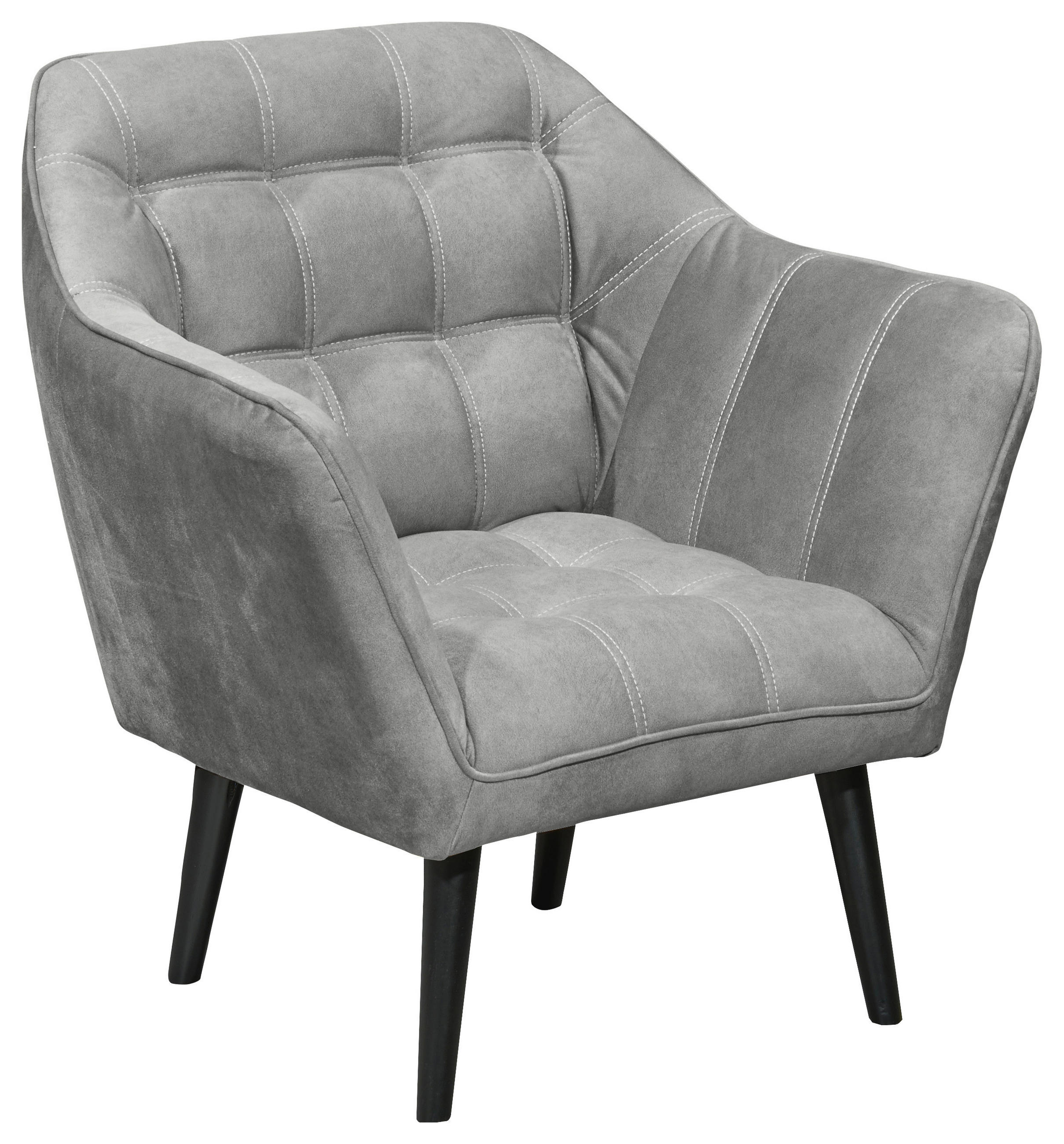 KOKTEL STOLICA tekstil, drvni materijal  siva   - siva/crna, Moderno, drvni materijal/tekstil (84/87/70cm) - MID.YOU