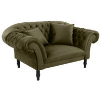 XXL-SESSEL - Schwarz/Olivgrün, Design, Holz/Textil (180/94/103cm) - MID.YOU