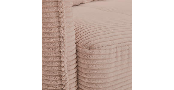 BIGSOFA in Cord Rosa - Schwarz/Rosa, Design, Textil/Metall (226/91/103cm) - Carryhome