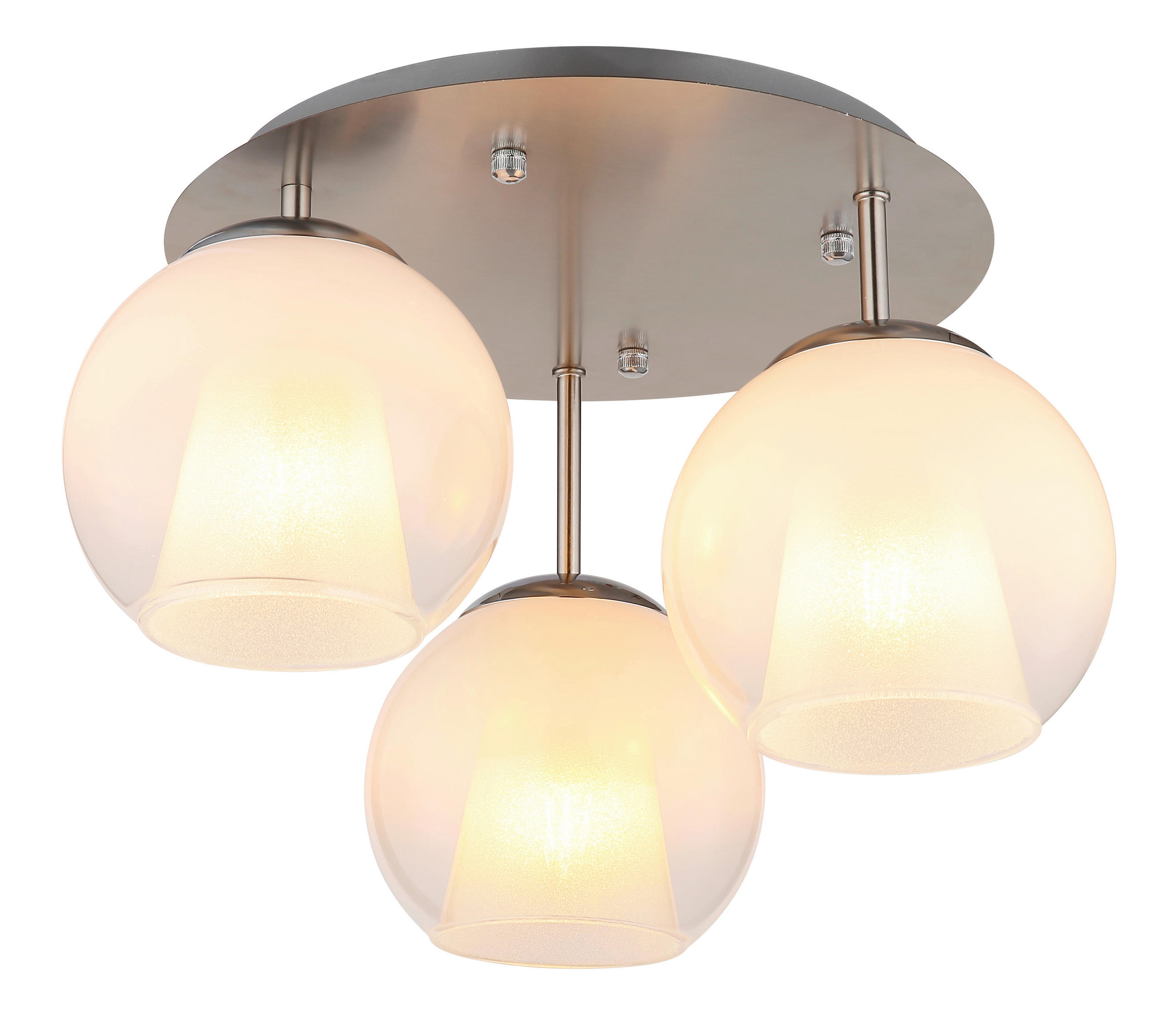 DECKENLEUCHTE  41/28.5 cm    - Klar/Chromfarben, Basics, Glas/Metall (41/28.5cm) - Globo