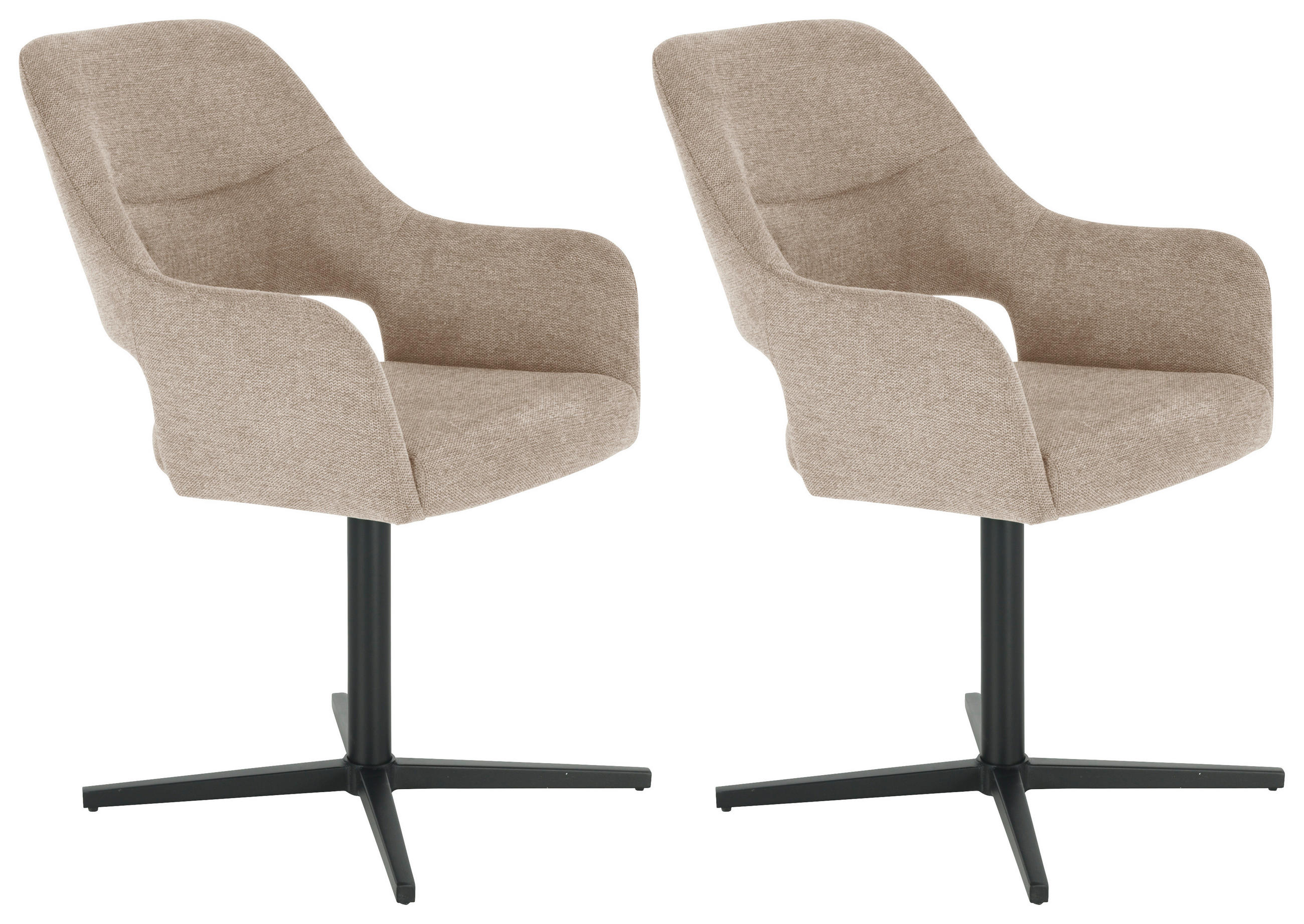 Armlehnstuhl Alexis Leinenoptik Taupe, B: 56 cm