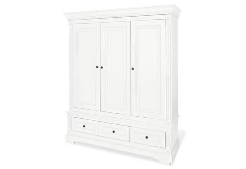 BABYKLEIDERSCHRANK PINOLINO EMILIA Weiß  - Anthrazit/Weiß, ROMANTIK / LANDHAUS, Holzwerkstoff/Metall (178/208/58cm) - Pinolino