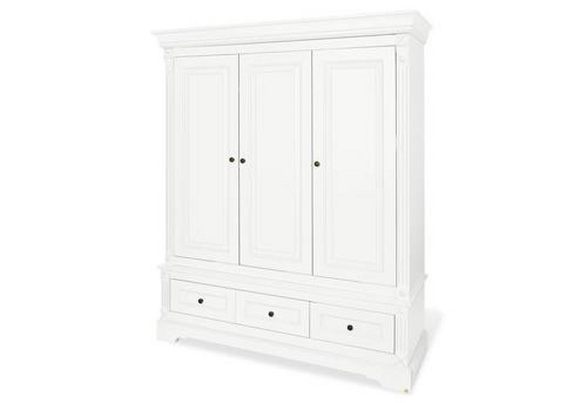 BABYKLEIDERSCHRANK PINOLINO EMILIA Weiß  - Anthrazit/Weiß, ROMANTIK / LANDHAUS, Holzwerkstoff/Metall (178/208/58cm) - Pinolino