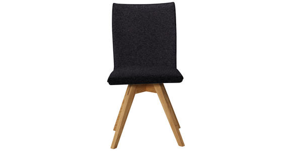 STUHL Samt Anthrazit, Eichefarben Wildeiche massiv  - Eichefarben/Anthrazit, KONVENTIONELL, Holz/Textil (60/91/61cm) - Moderano