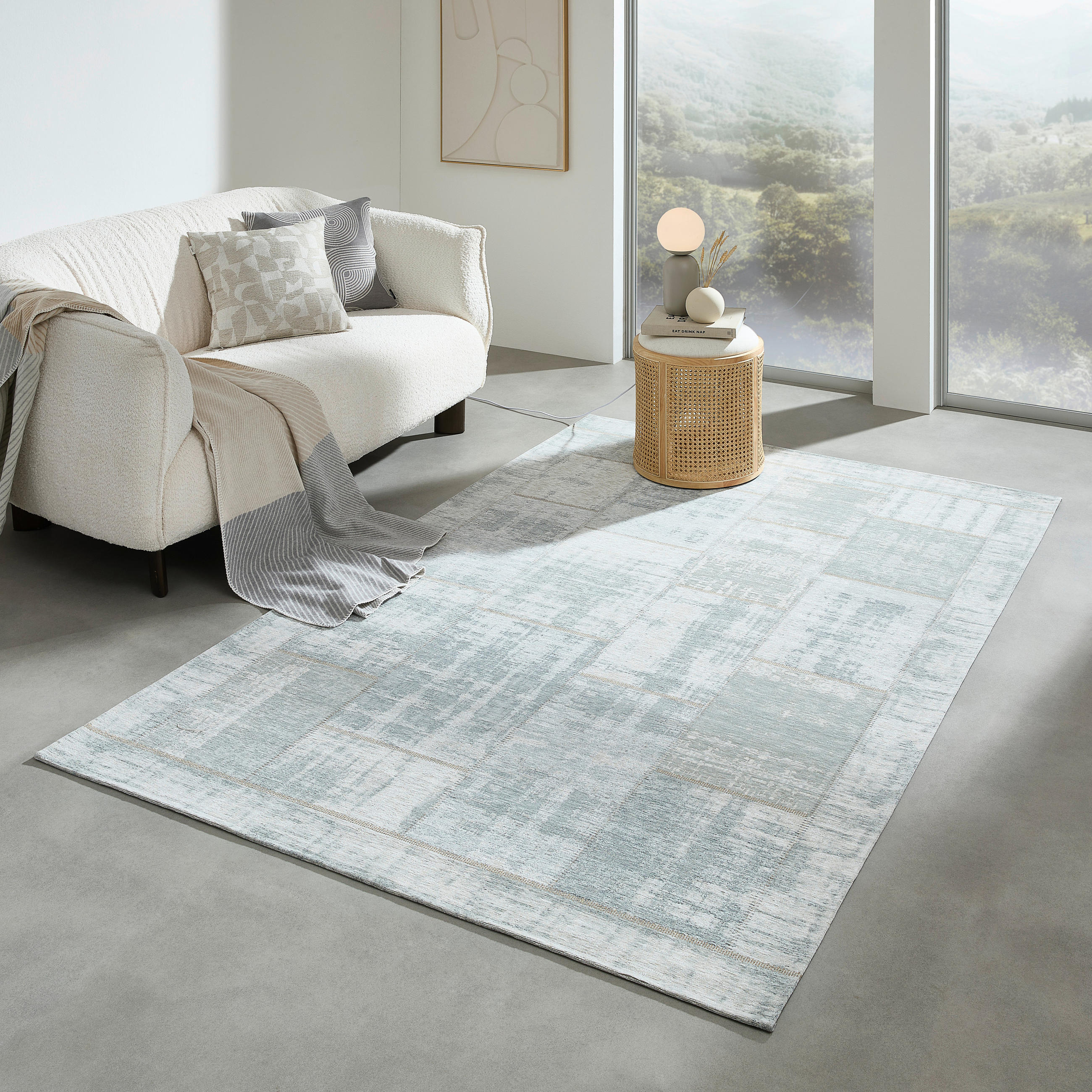 FLACHWEBETEPPICH 130/190 cm Hellblau  - Hellblau, Basics, Kunststoff/Textil (130/190cm) - Novel