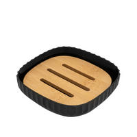 SZAPPANTARTÓ műanyag, természetes anyagok  - natúr színű/fekete, Basics, műanyag/természetes anyagok (10,8/2,3/10,8cm) - Sadena