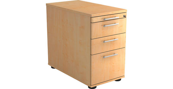 ANSTELLCONTAINER 42,8/72-76/80 cm - Ahornfarben/Alufarben, KONVENTIONELL, Holzwerkstoff/Kunststoff (42,8/72-76/80cm) - Venda