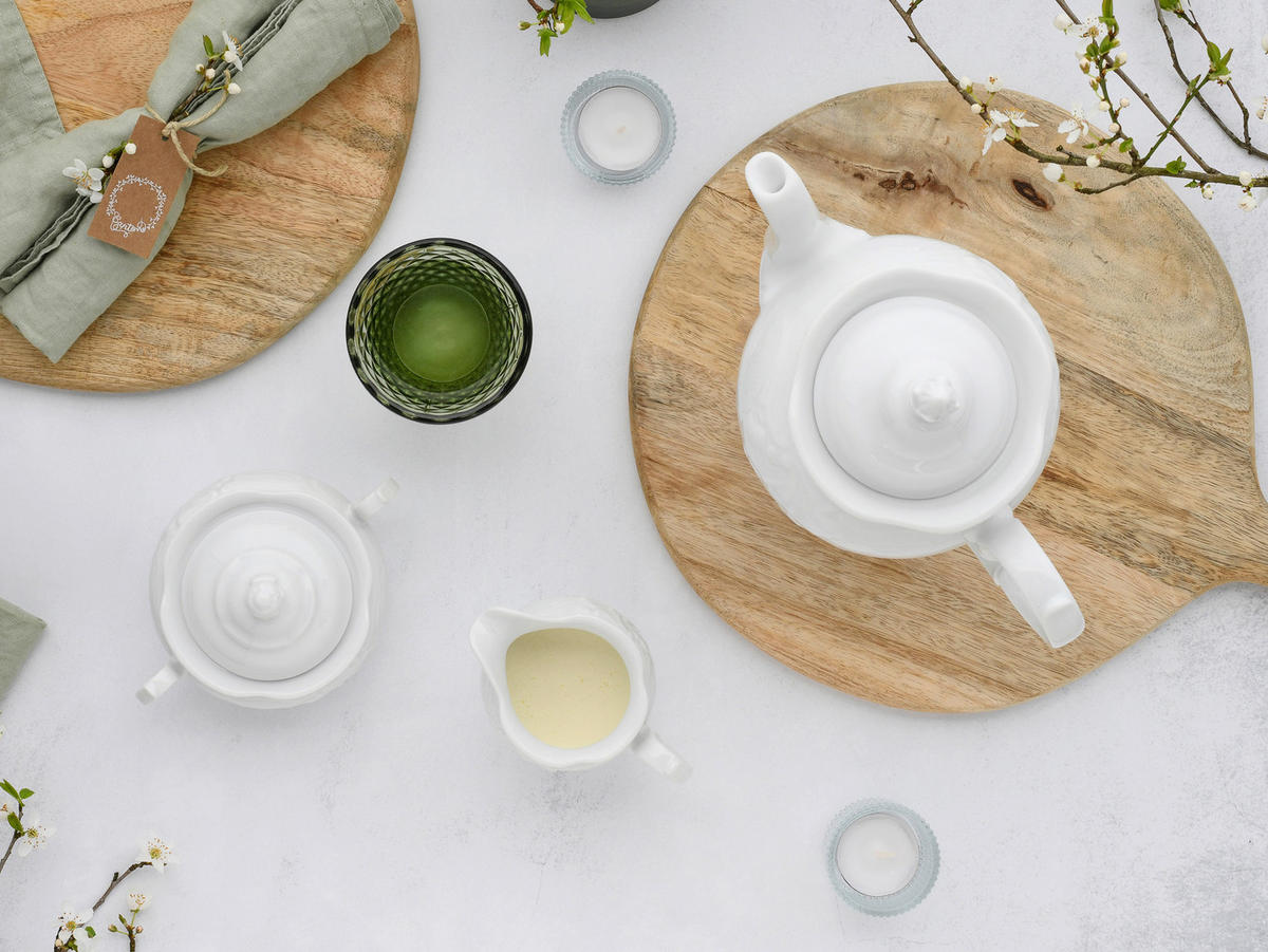 KAFFEESERVICE Weiß Frederike 3-teilig  - Weiß, Basics, Keramik - Creatable