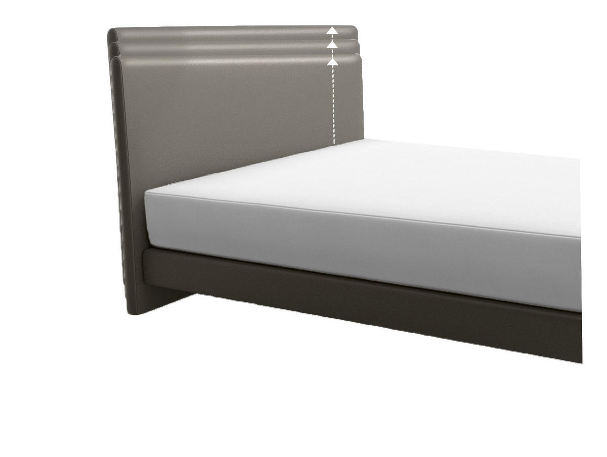 POLSTERBETT 160/200 cm,  in Hellbraun, Matratze, gepolstertes Kopfteil, Lattenrost, Bettkasten, H2 + H3 = mittel + fest  - Hellbraun/Alufarben, KONVENTIONELL, Holz/Holzwerkstoff (160/200cm) - Beldomo - Sleep