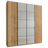 DREHTÜRENSCHRANK in Eiche Bianco, Champagner  - Schieferfarben/Eiche Bianco, Modern, Glas/Holzwerkstoff (200/236/58cm) - Novel