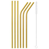 TRINKHALMSET - Goldfarben, Basics, Metall (21,5cm) - Sambonet