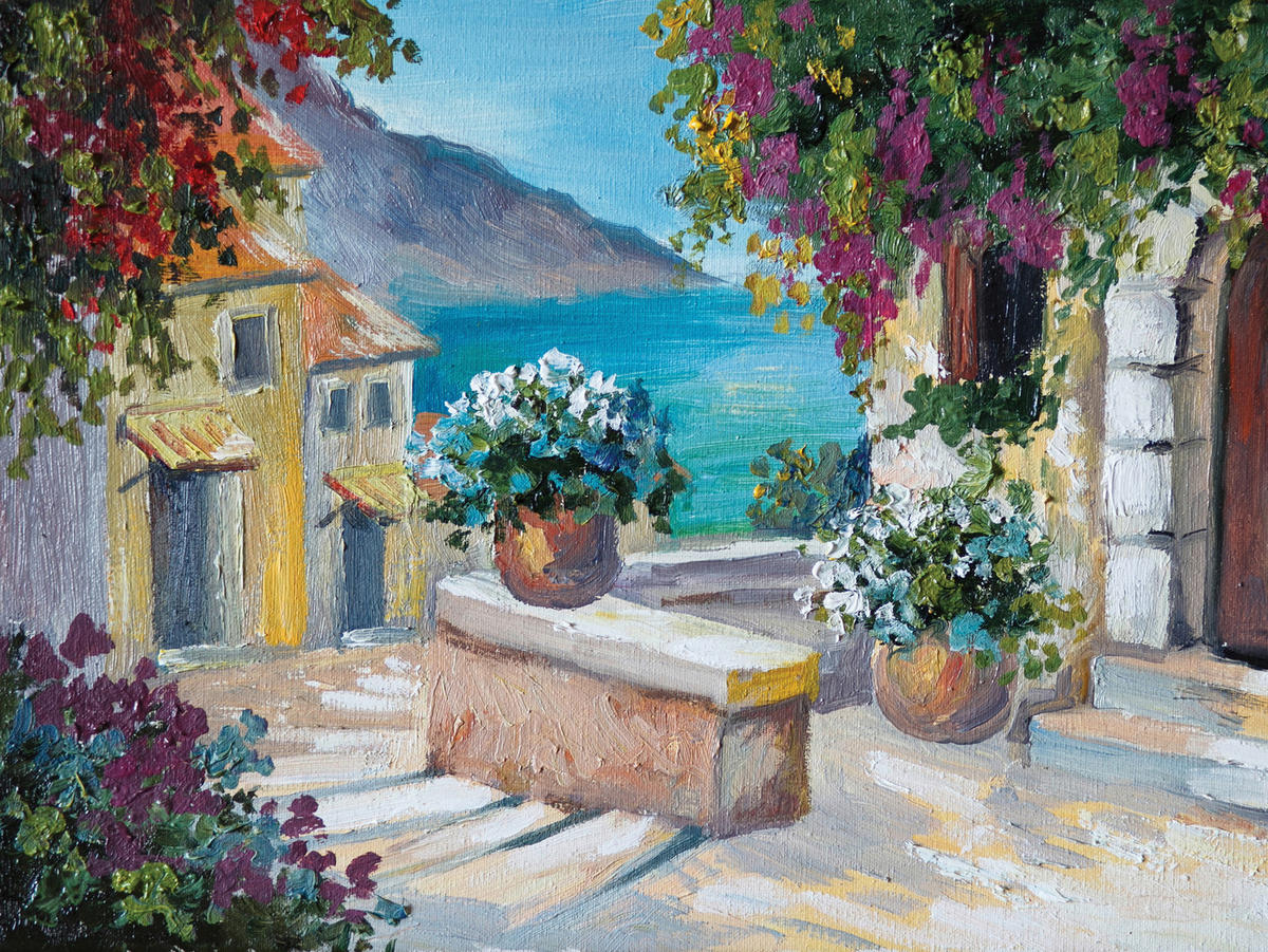 LEINWANDBILD Architektur, Strand & Meer 30/40 cm  - Multicolor, Natur, Holz/Papier (30/40cm)