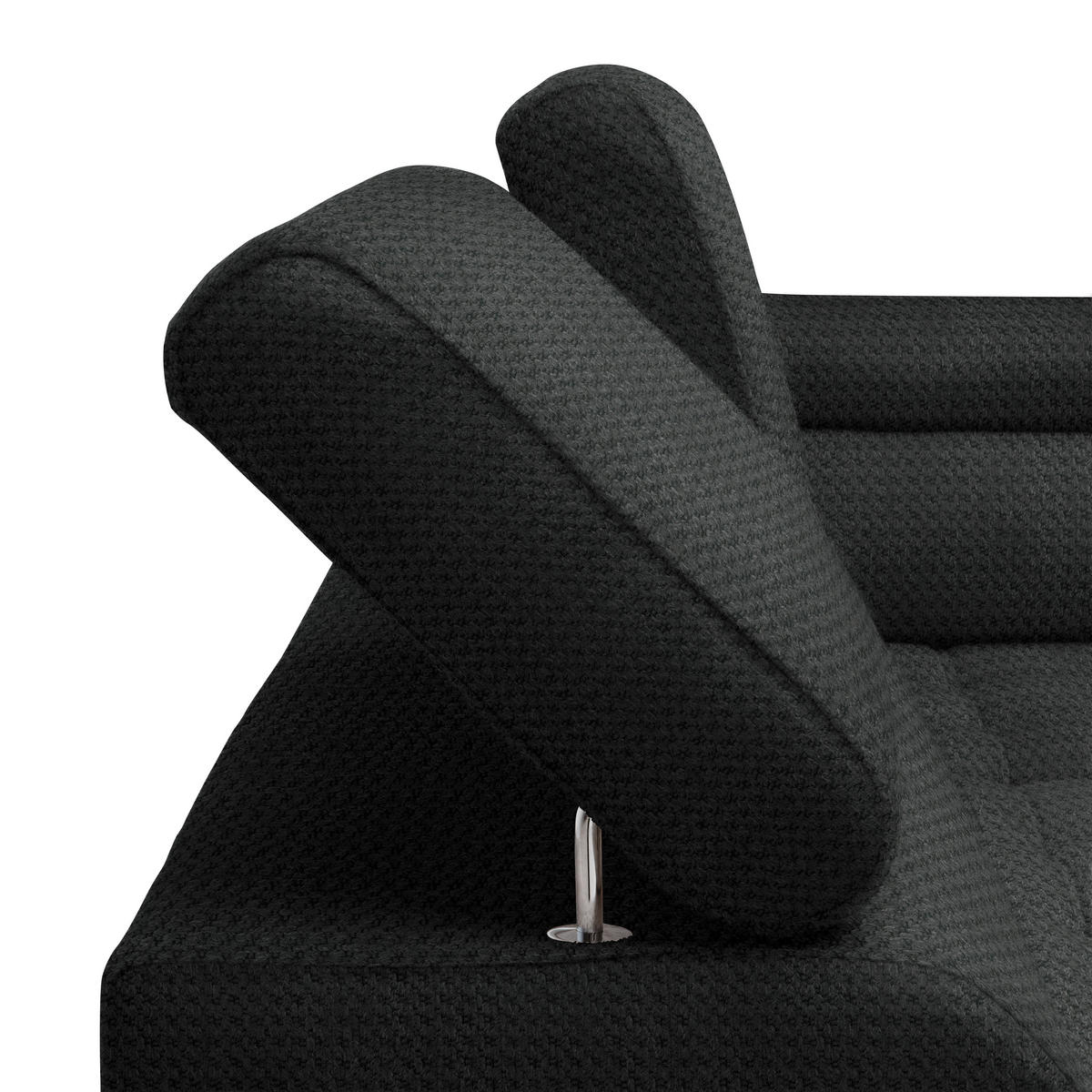 HÖRNSOFFA i chenille, vävt tyg antracit  - svart/antracit, Modern, textil/plast (283/106cm) - MID.YOU