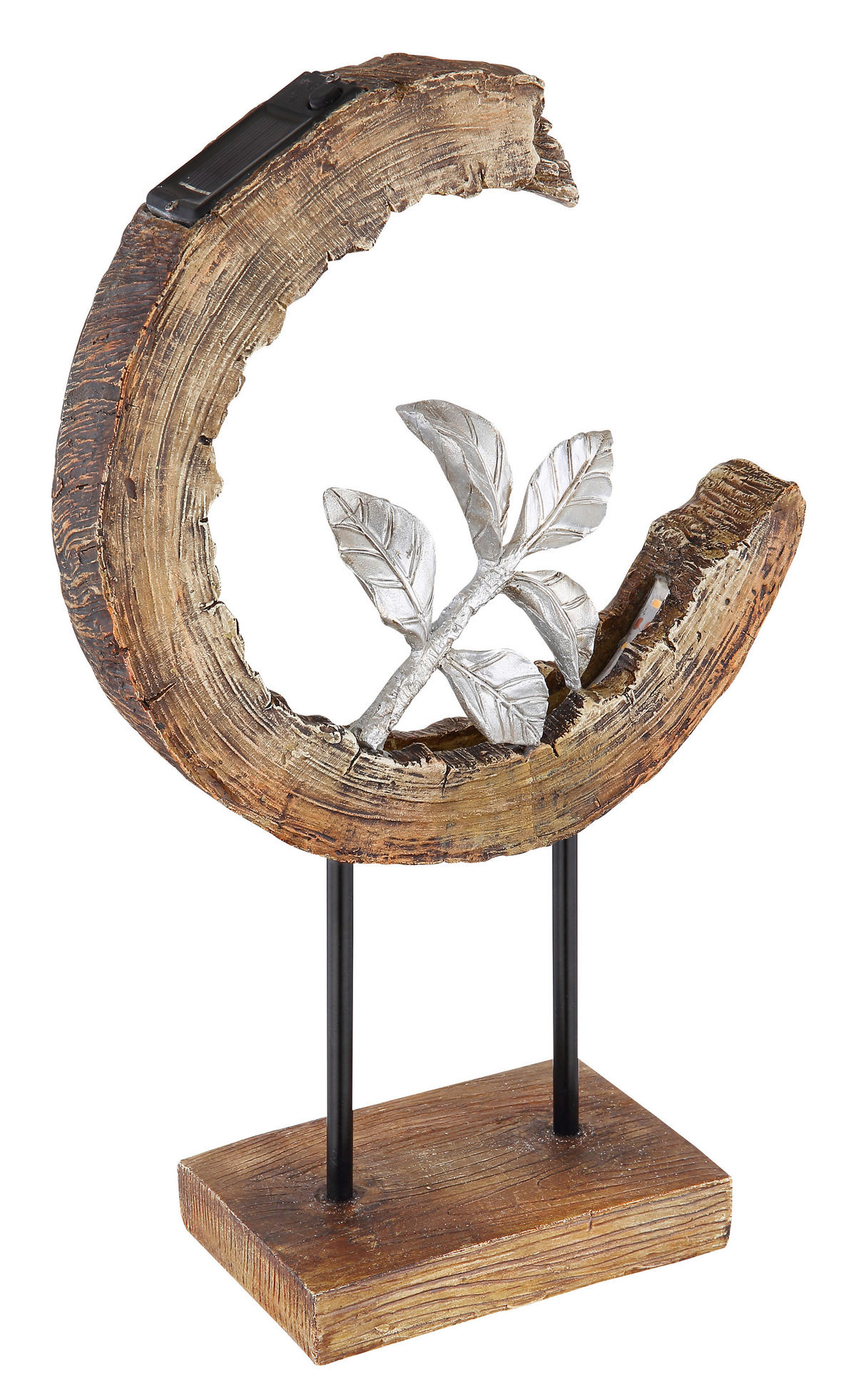 SOLARLEUCHTE - Silberfarben/Schwarz, Design, Kunststoff/Metall (24/10/52cm) - Globo