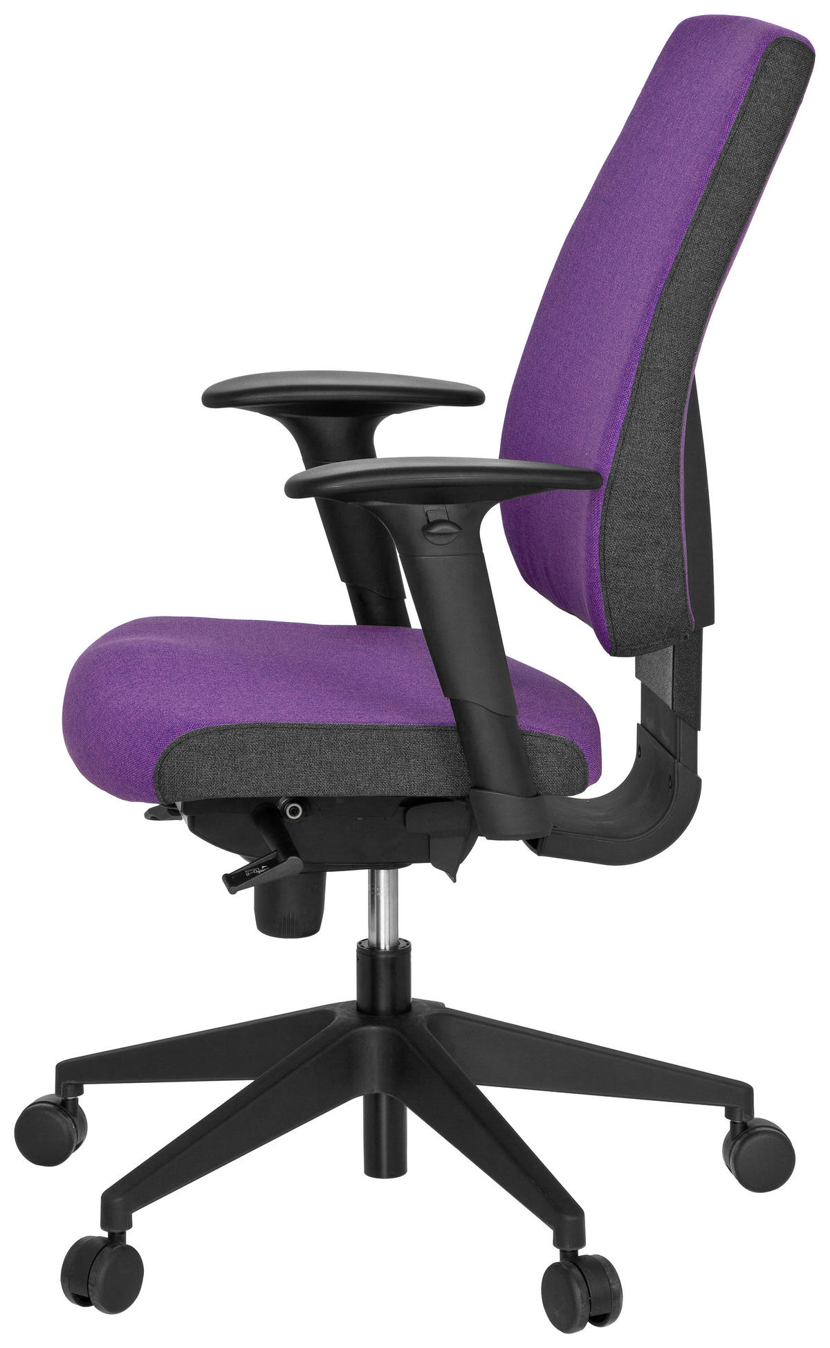 OTOČNÁ ŽIDLE, plochá tkanina, fialová, černá, tmavě šedá - černá/tmavě šedá, Moderní, textil/plast (56/123/47cm) - MID.YOU
