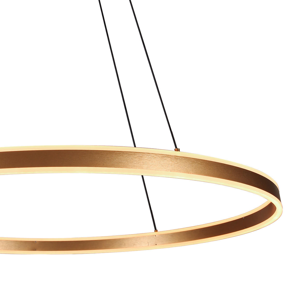 LED-PENDELLEUCHTE Ringlux 80/50-190 cm   - Goldfarben/Weiß, Design, Kunststoff/Metall (80/50-190cm)