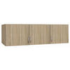 AUFSATZSCHRANK 136/39/54 cm   - Silberfarben/Sonoma Eiche, Design, Holzwerkstoff/Kunststoff (136/39/54cm) - Boxxx