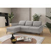 ECKSOFA Silberfarben Flachgewebe  - Silberfarben/Schwarz, KONVENTIONELL, Textil/Metall (198/264cm) - Sit & More