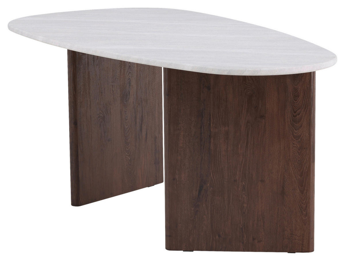 ESSTISCH furniert oval Hellgrau, Mokka  - Hellgrau/Mokka, Design, Holzwerkstoff (180/90/75cm) - Livetastic