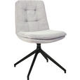 STUHL - Hellgrau/Schwarz, Design, Textil/Metall (49/90/68cm) - Johann Jakob
