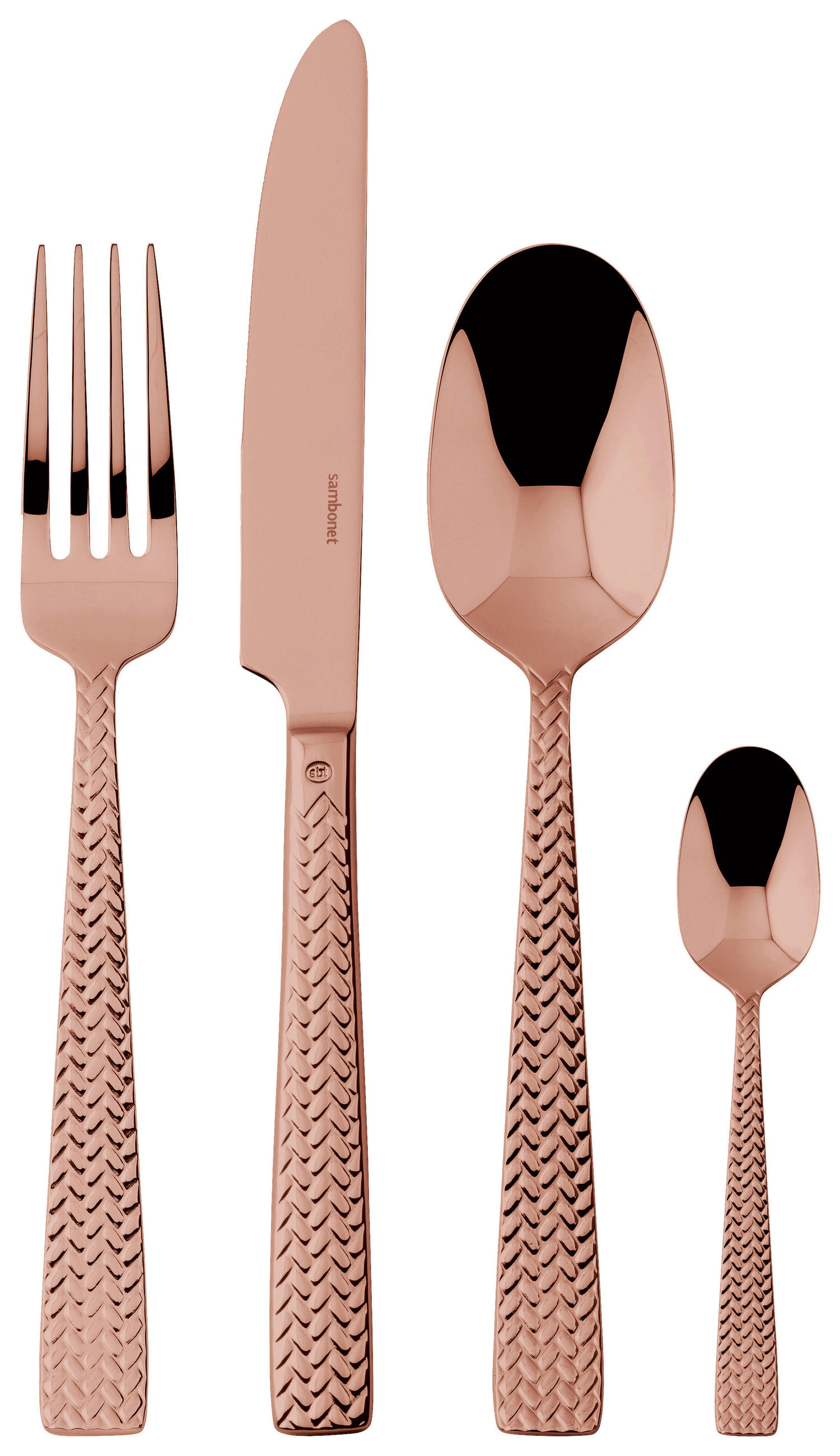 BESTECKSET 24-teilig Edelstahl  - Kupferfarben, Basics, Metall - Sambonet