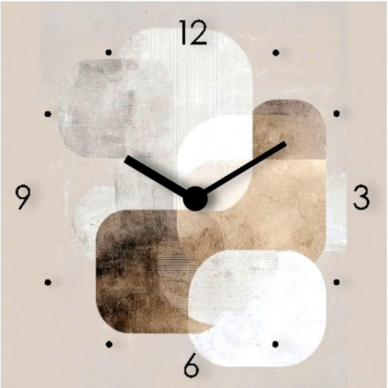 WANDUHR Organic Shapes Clock Multicolor 30/30/3.1 cm  - Multicolor, Basics, Metall (30/30/3.1cm) - Euroart