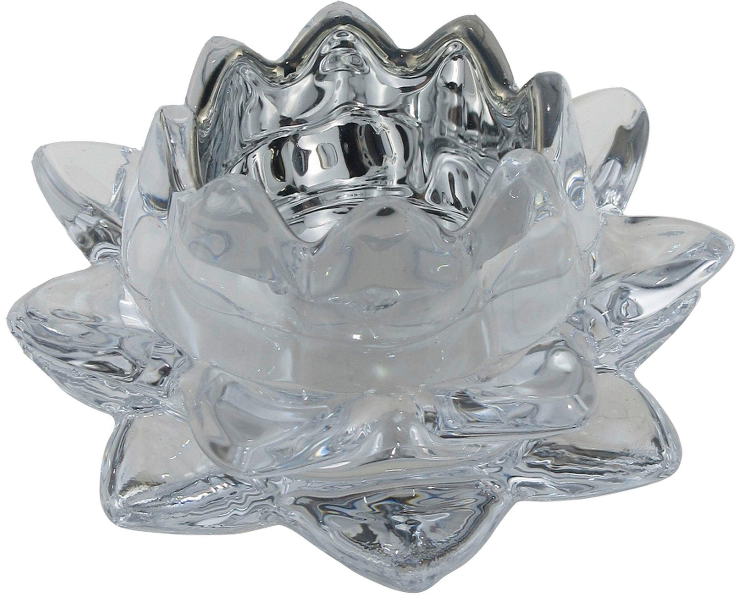 SKL. SVIETNIK NA ČAJ. SVIEČKU sklo - priehľadné/strieborná, Basics, sklo (11,8/5,5cm) - Ambia Home