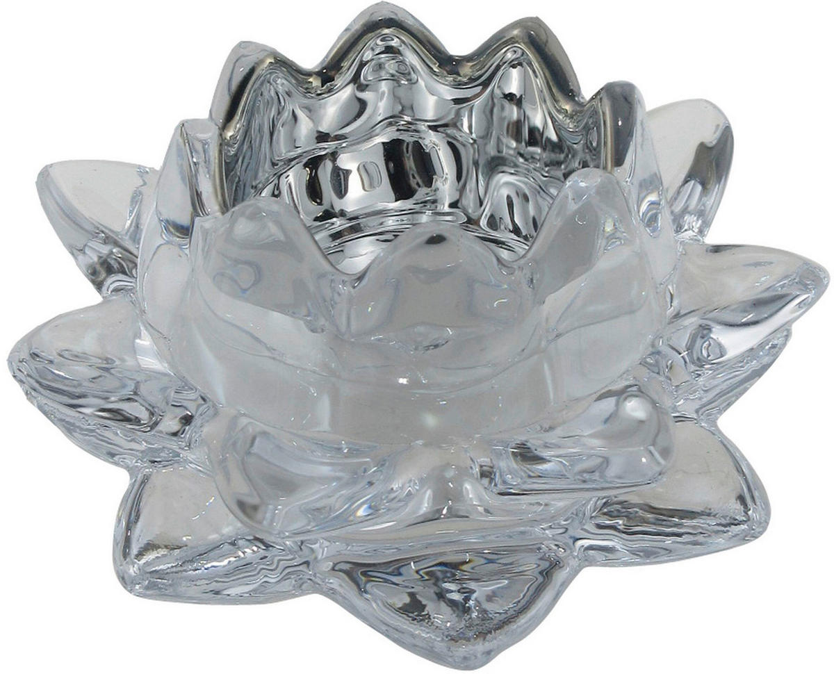 ČAŠA ZA LUČICE  - srebrne boje/prozirno, Basics, staklo (11,8/5,5cm) - Ambia Home