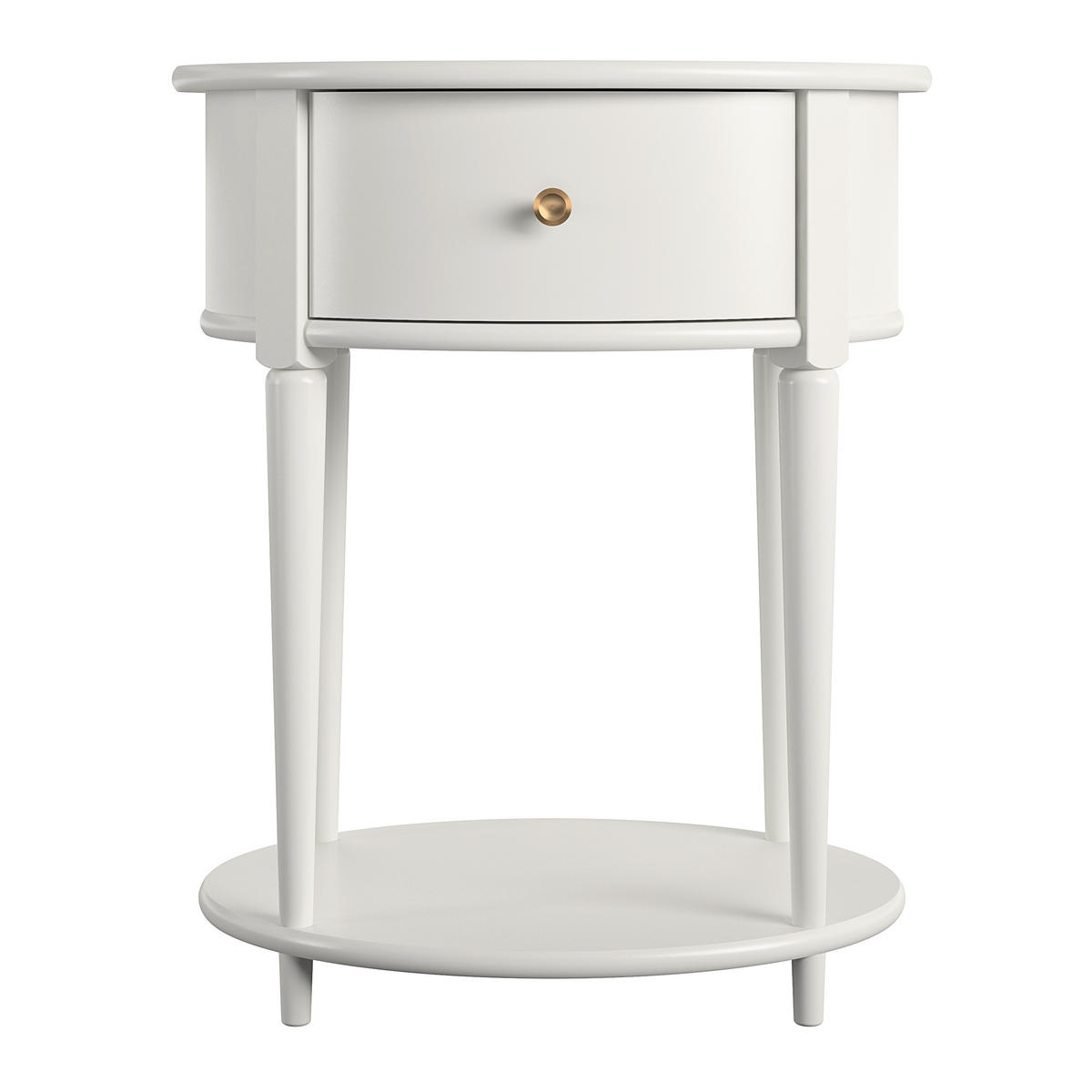 BEISTELLTISCH in Holzwerkstoff Stauraum, einfacher Aufbau 55/45/66 cm  - Goldfarben/Weiß, Design, Holzwerkstoff/Metall (55/45/66cm) - MID.YOU