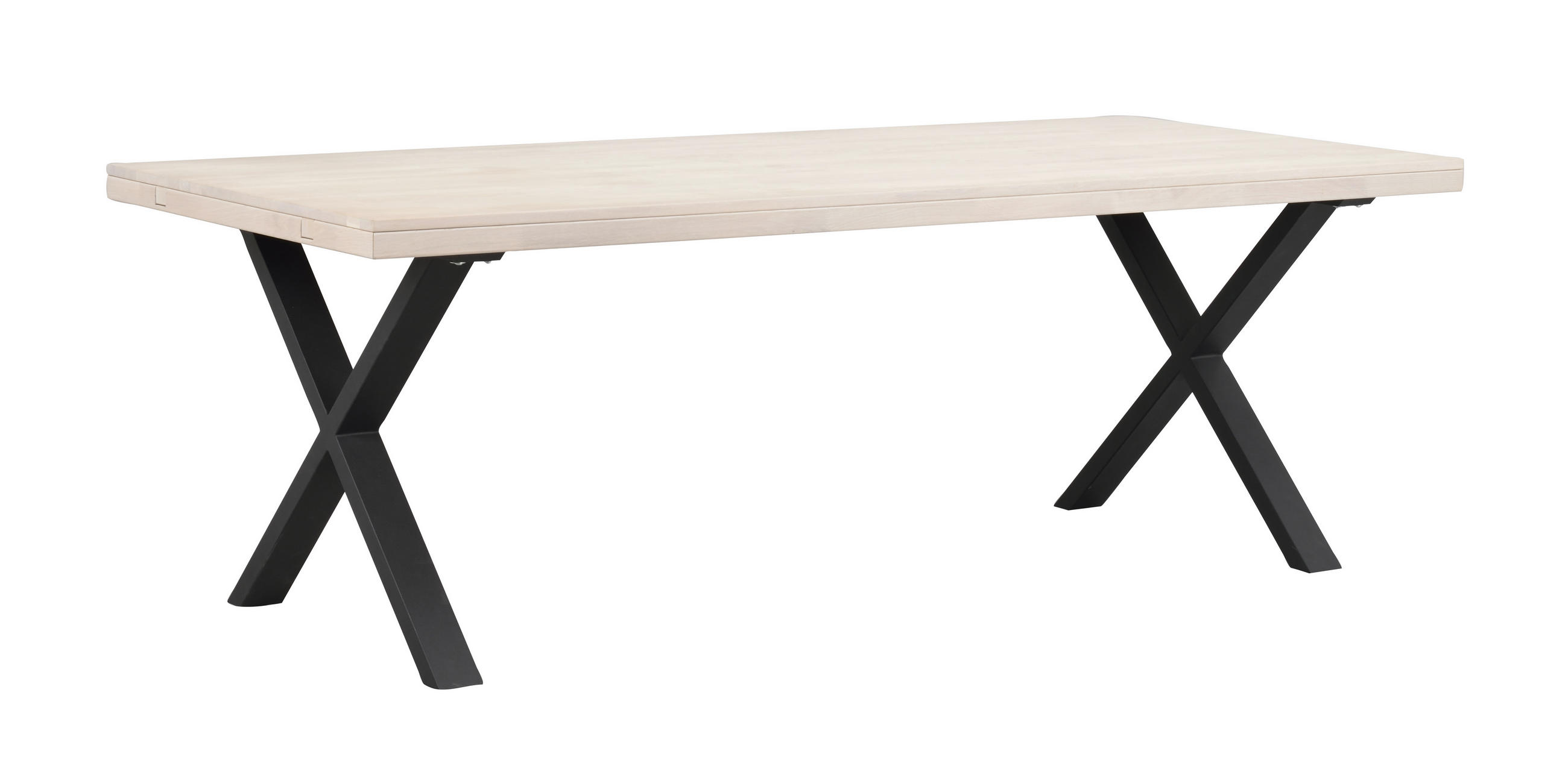 MATBORD i trä, metall 220/95/75 cm   - vit/svart, Klassisk, metall/trä (220/95/75cm) - Rowico