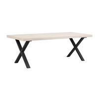 MATBORD i trä, metall 220/95/75 cm   - vit/svart, Klassisk, metall/trä (220/95/75cm) - Rowico