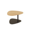 BEISTELLTISCH 75/75/47-65 cm Wildeiche furniert Anthrazit, Wildeiche Freiform  - Wildeiche/Anthrazit, Natur, Holz/Holzwerkstoff (75/75/47-65cm) - Novel