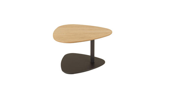BEISTELLTISCH 75/75/47-65 cm Wildeiche furniert Anthrazit, Wildeiche Freiform  - Wildeiche/Anthrazit, Natur, Holz/Holzwerkstoff (75/75/47-65cm) - Novel