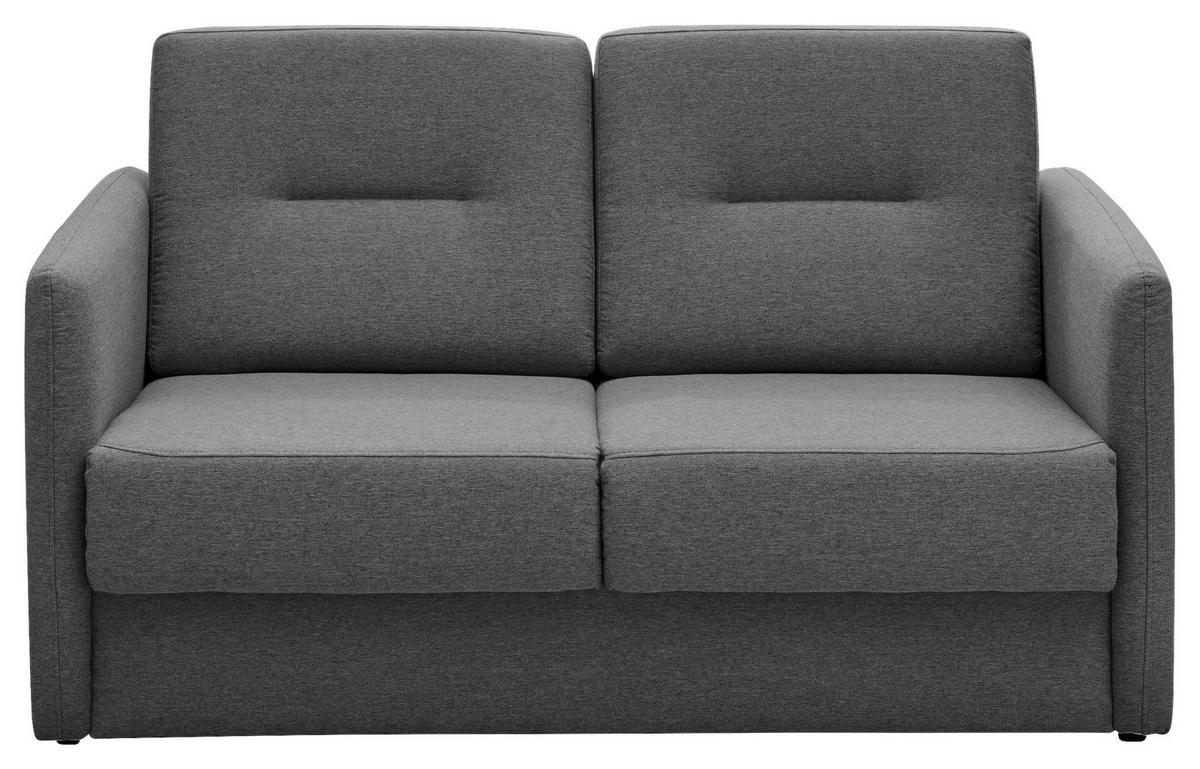 SCHLAFSOFA Mikrofaser Grau einzeln ausziehbar  - Schwarz/Grau, Konventionell, Kunststoff/Textil (147/89/87cm) - Livetastic