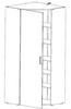 GARDEROBENSCHRANK Weiß, Eichefarben  - Chromfarben/Eichefarben, Design, Holzwerkstoff/Kunststoff (80/185/80cm) - Xora