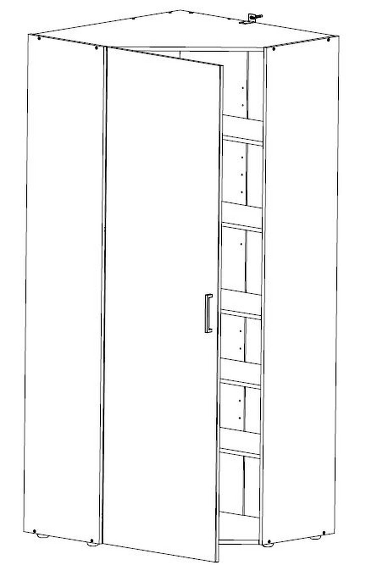 GARDEROB 80/185/80 cm  - vit/kromfärg, Design, trämaterial/plast (80/185/80cm) - Xora