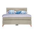 BOXSPRINGBETT 120/200 cm  in Beige  - Beige/Kupferfarben, Design, Textil/Metall (120/200cm) - Esposa