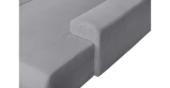WOHNLANDSCHAFT  in Cord Grau  - Schwarz/Grau, KONVENTIONELL, Textil/Metall (191/351/191cm) - Carryhome