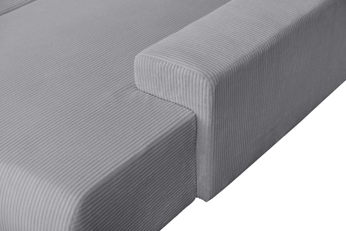 WOHNLANDSCHAFT Grau Cord  - Schwarz/Grau, KONVENTIONELL, Textil/Metall (191/351/191cm) - Carryhome