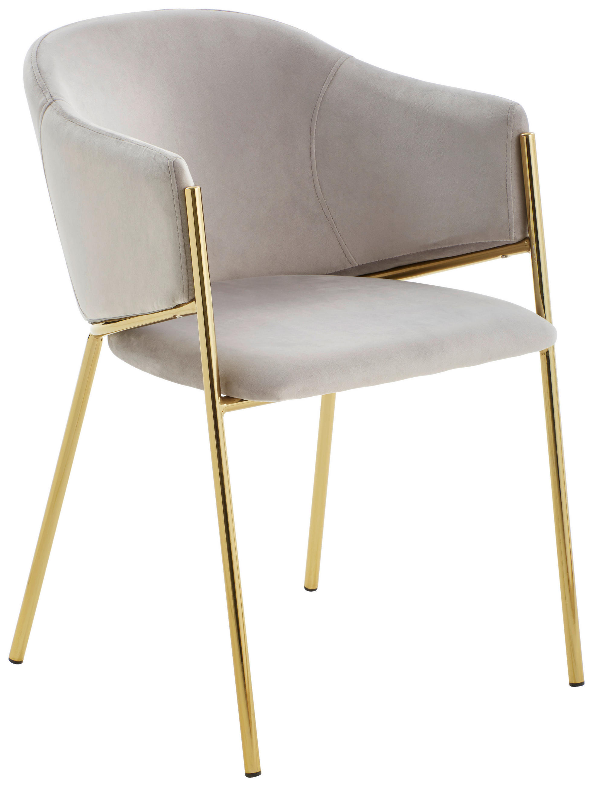 STOLICA S NASLONOM ZA RUKE  zlatne boje, svijetlo siva  metal, tekstil      - zlatne boje/svijetlo siva, Trend, metal/tekstil (53/77/60cm) - Livetastic