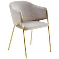 STOLICA SA RUKONASLONOM  zlatna, svetlosiva       - zlatna/svetlosiva, Trendi, metal/tekstil (53/77/60cm) - Livetastic