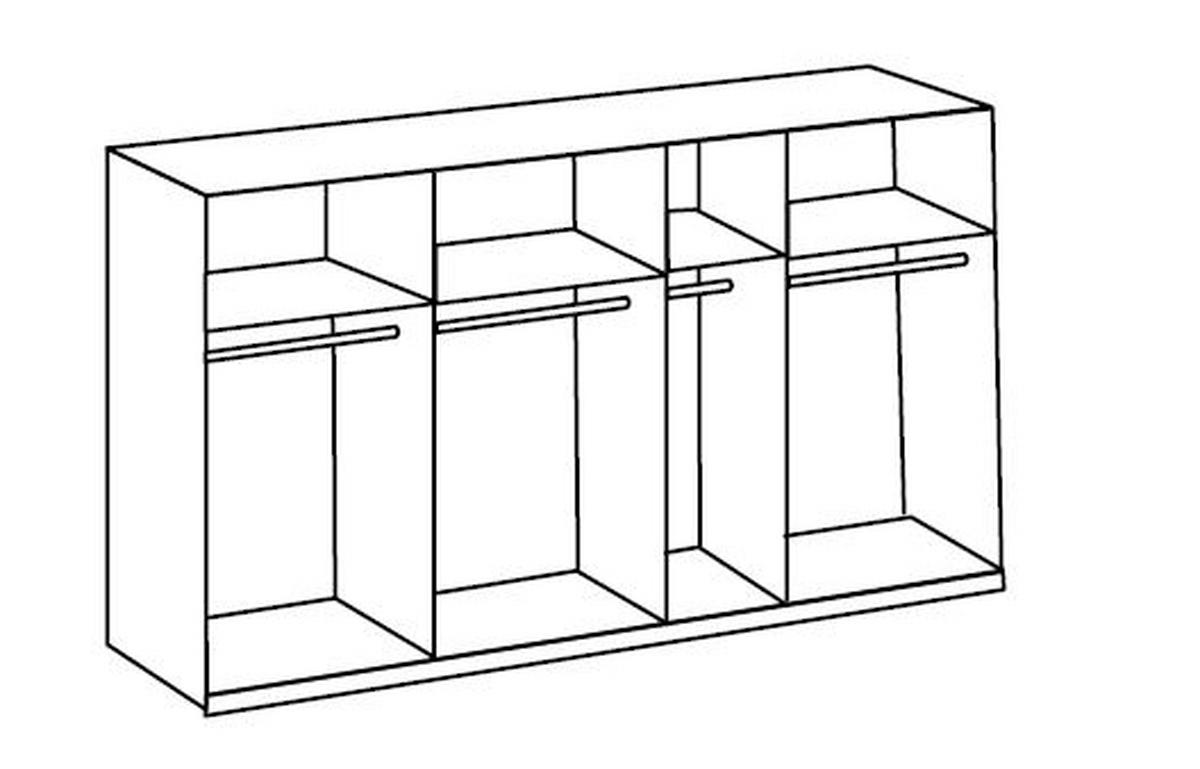 SCHWEBETÜRENSCHRANK  in Eichefarben  - Chromfarben/Eichefarben, Basics, Holzwerkstoff/Metall (350/216/65cm) - MID.YOU