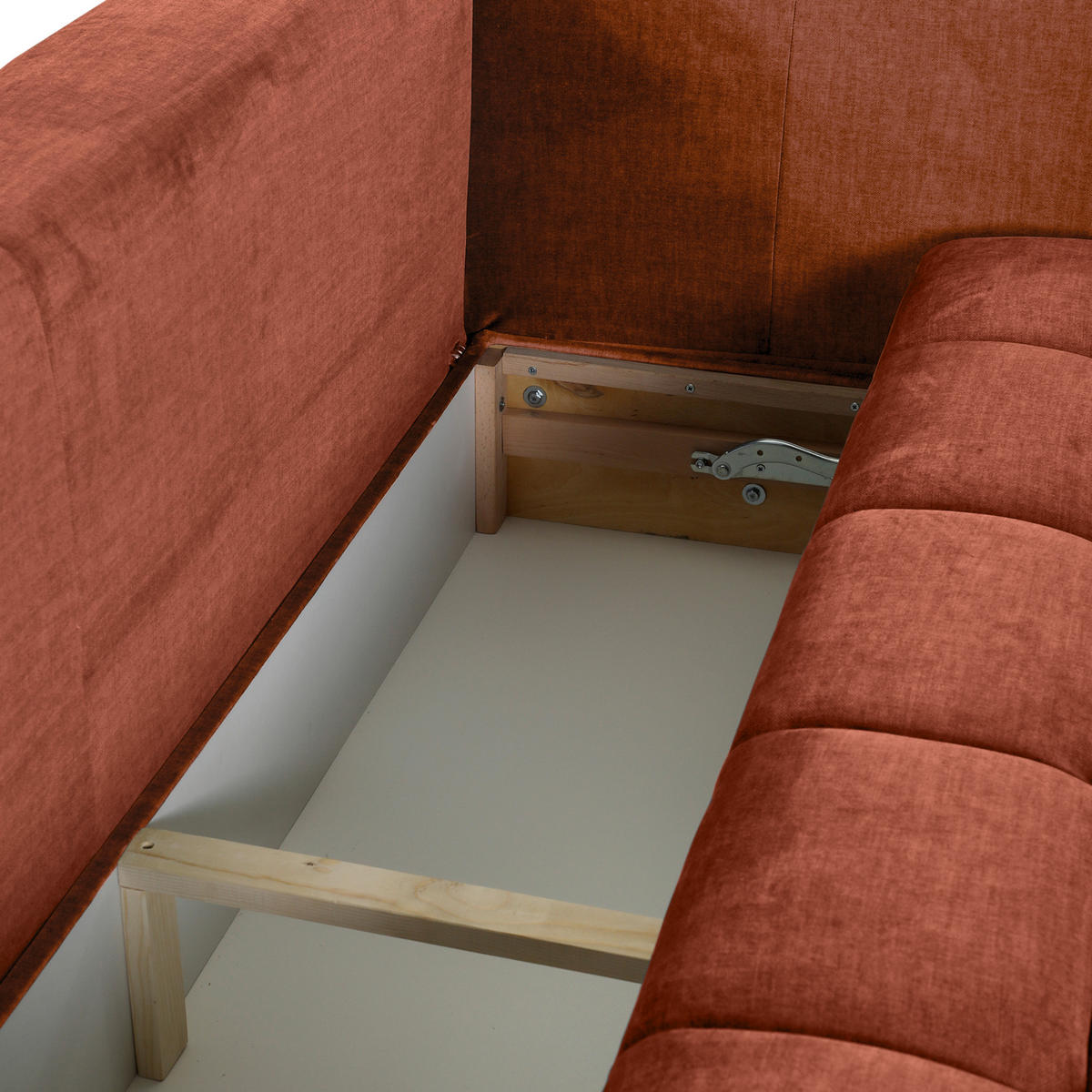 SCHLAFSOFA in Flachgewebe Rostfarben  - Rostfarben/Schwarz, Konventionell, Kunststoff/Textil (250/70/118cm) - MID.YOU