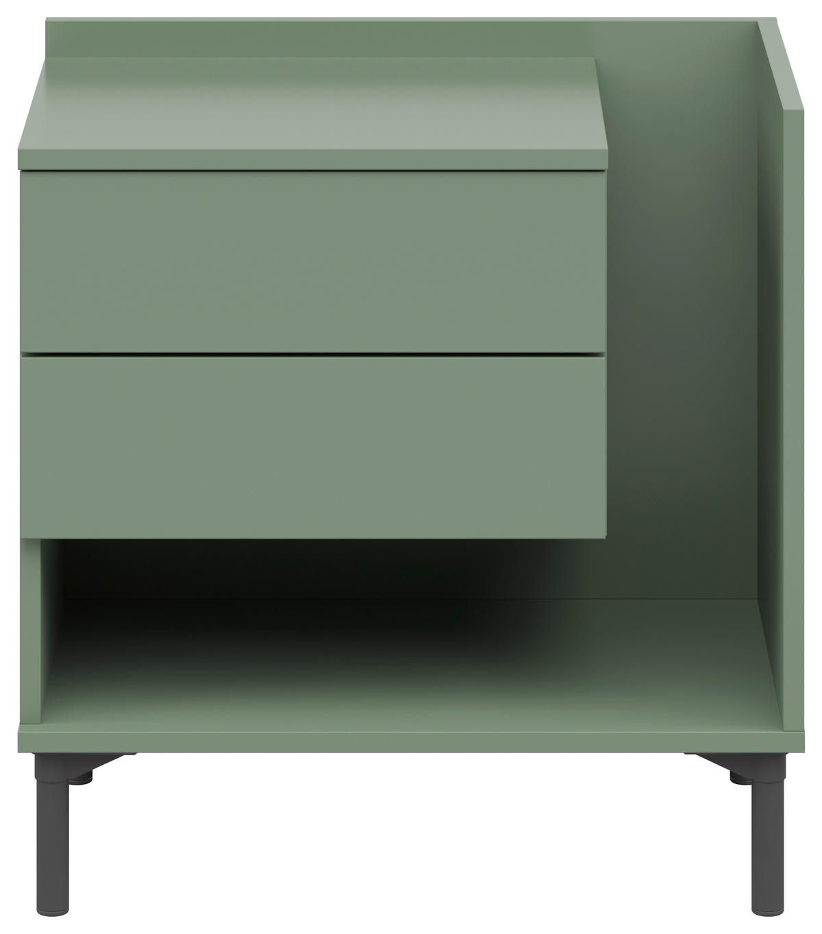 NACHTKÄSTCHEN 60/62/38 cm  in Salbeigrün  - Salbeigrün/Graphitfarben, Design, Holzwerkstoff/Kunststoff (60/62/38cm) - Lomoco
