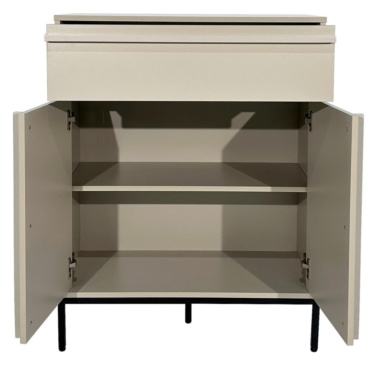 KOMMODE WABI  in 80/101/40 cm  - Hellgrau/Schwarz, Design, Holz/Holzwerkstoff (80/101/40cm) - Xora