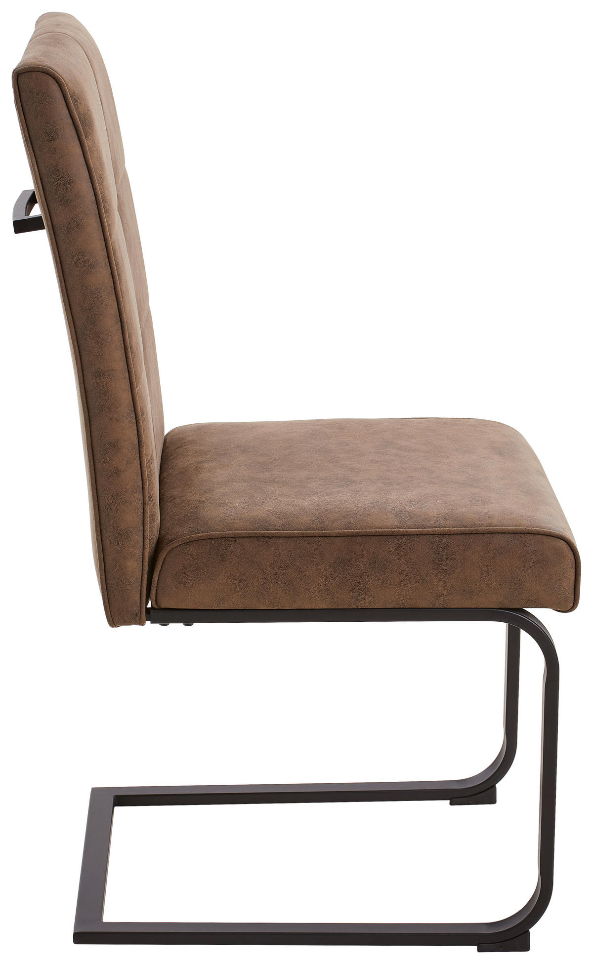 SCHWINGSTUHL  in Eisen Mikrofaser  - Schwarz/Braun, Modern, Holz/Textil (47/98/62cm) - Livetastic