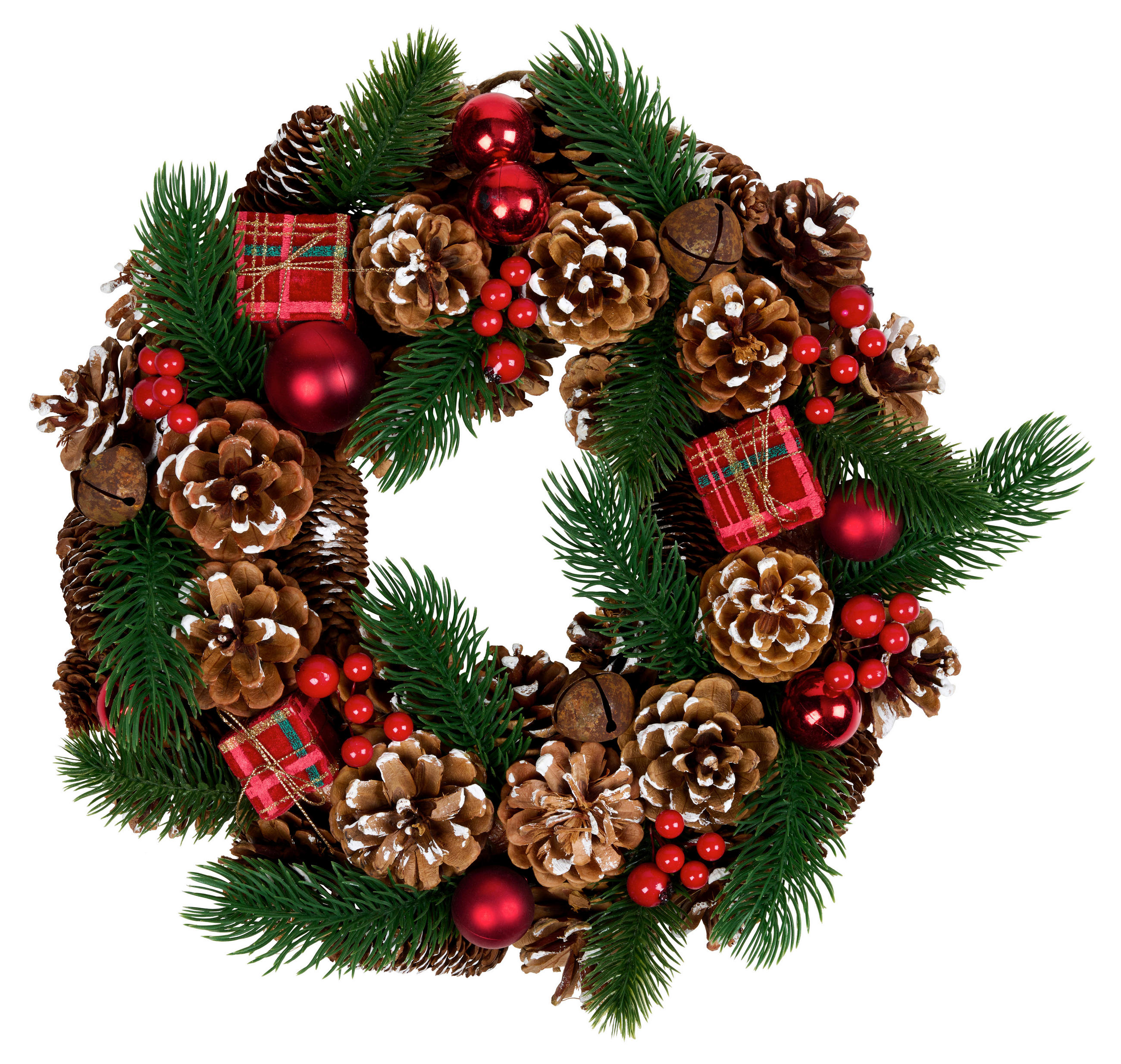 KRANZ - Multicolor, LIFESTYLE, Naturmaterialien/Kunststoff (34/8cm) - X-Mas